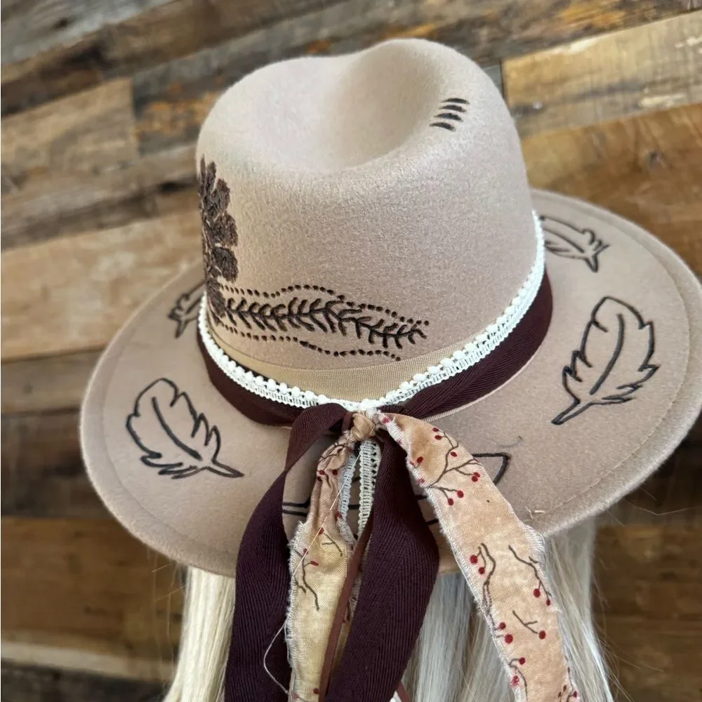 🔥HOMEMADE One-of-a-Kind Handmade Pyrography Hat – Western Chic Vibes 🔥 - Picture 7 of 11